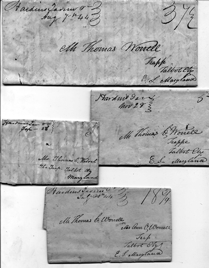 oid letters mailed in 1844 and 1845