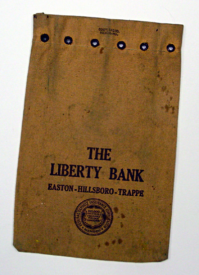 Deposit bag from the Liberty Bank