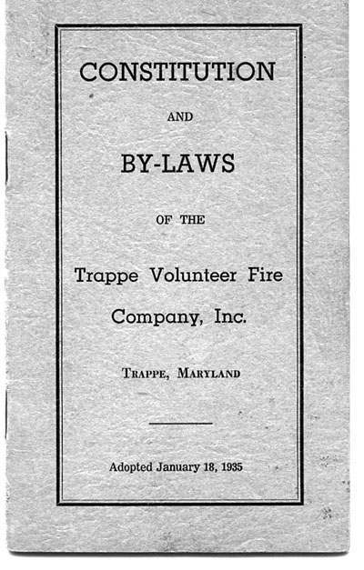 Trappe Vol. Fire Co. By-Laws, 1935