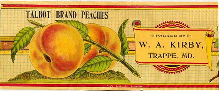W. A. Kirby Talbot Brand Peaches label