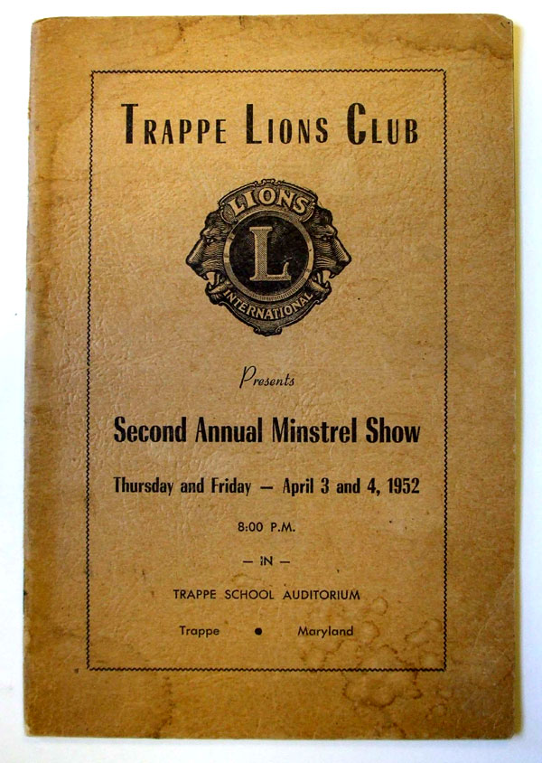 1952 minstrel show program