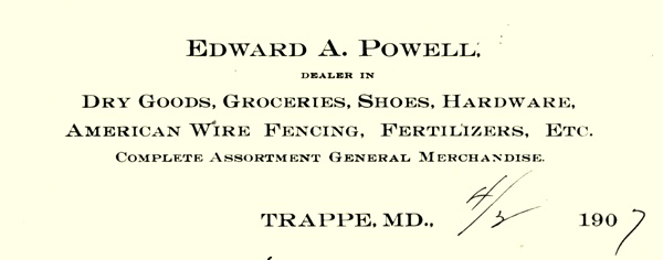 Powell's store Letterhead