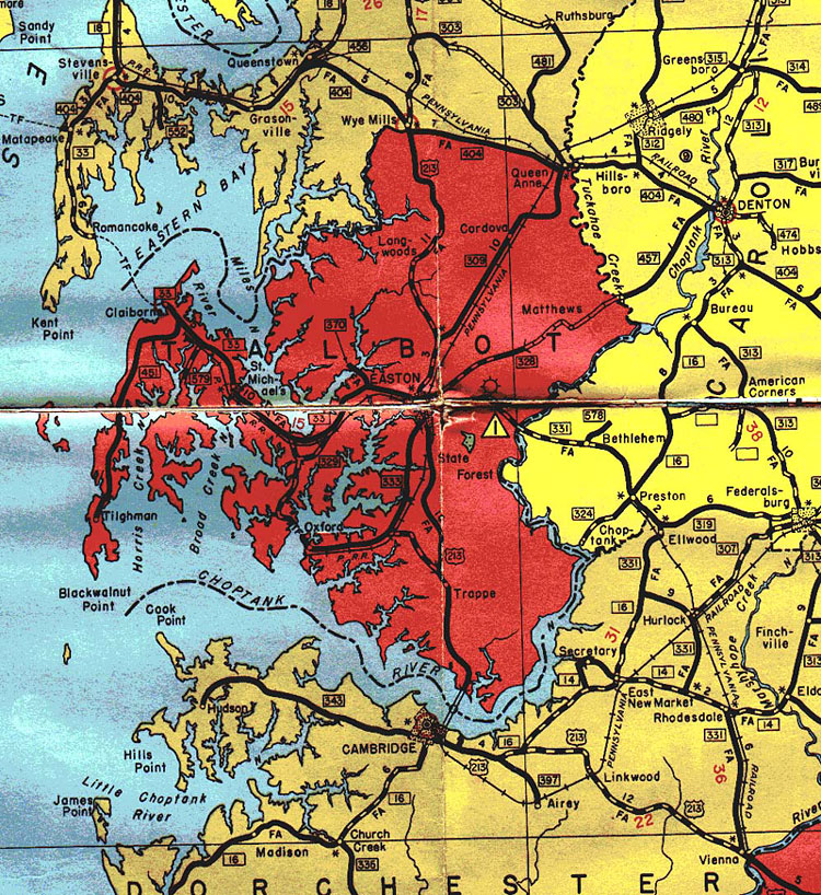 Maryland Road map 1940