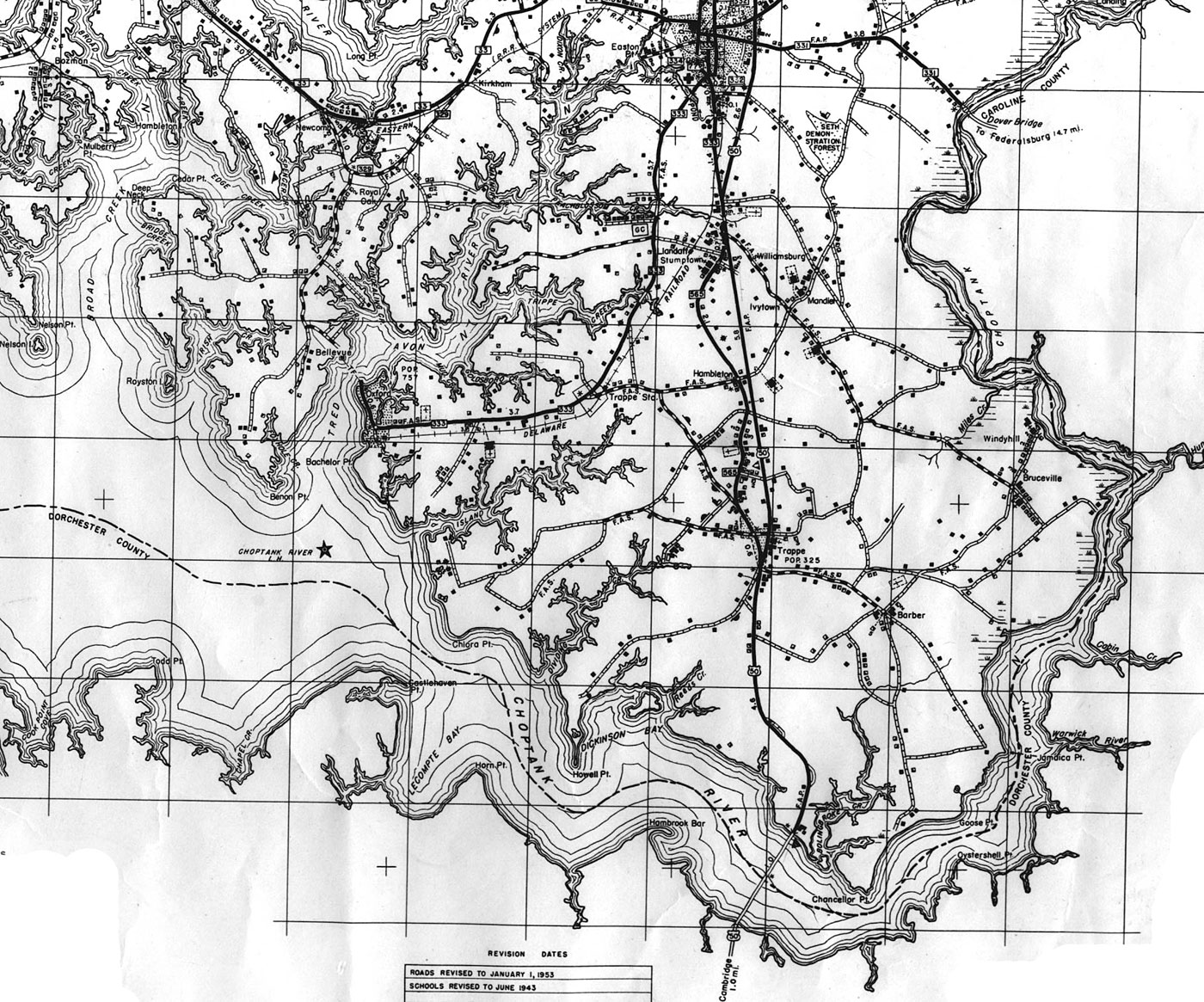 Highway map 1953