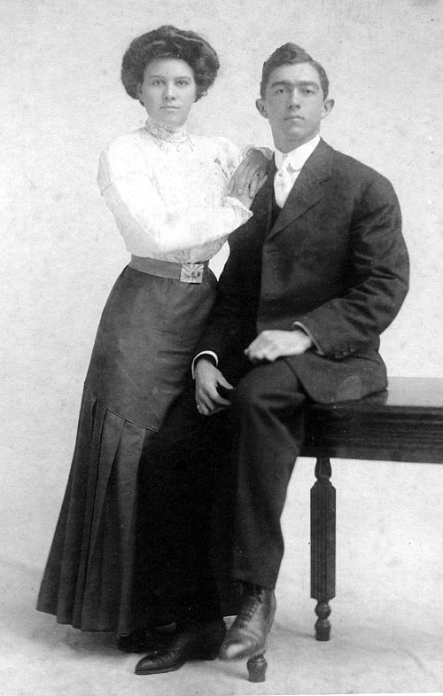 J. Frank <i>Home Run</i> Baker and his wife Ottilie circa 1909