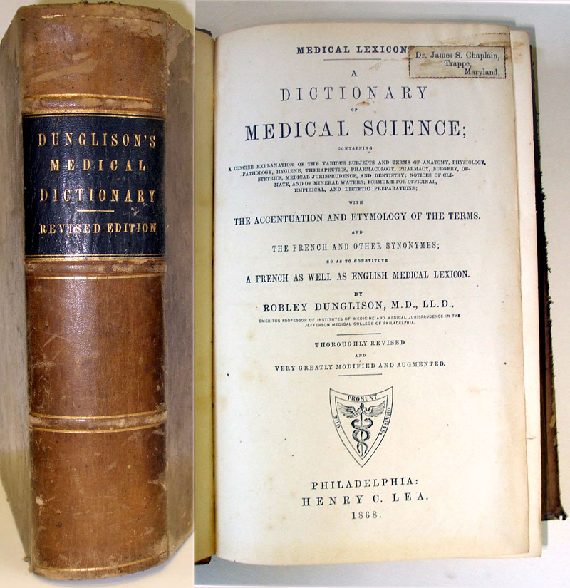 Medical book used by Dr. James S. Chaplain