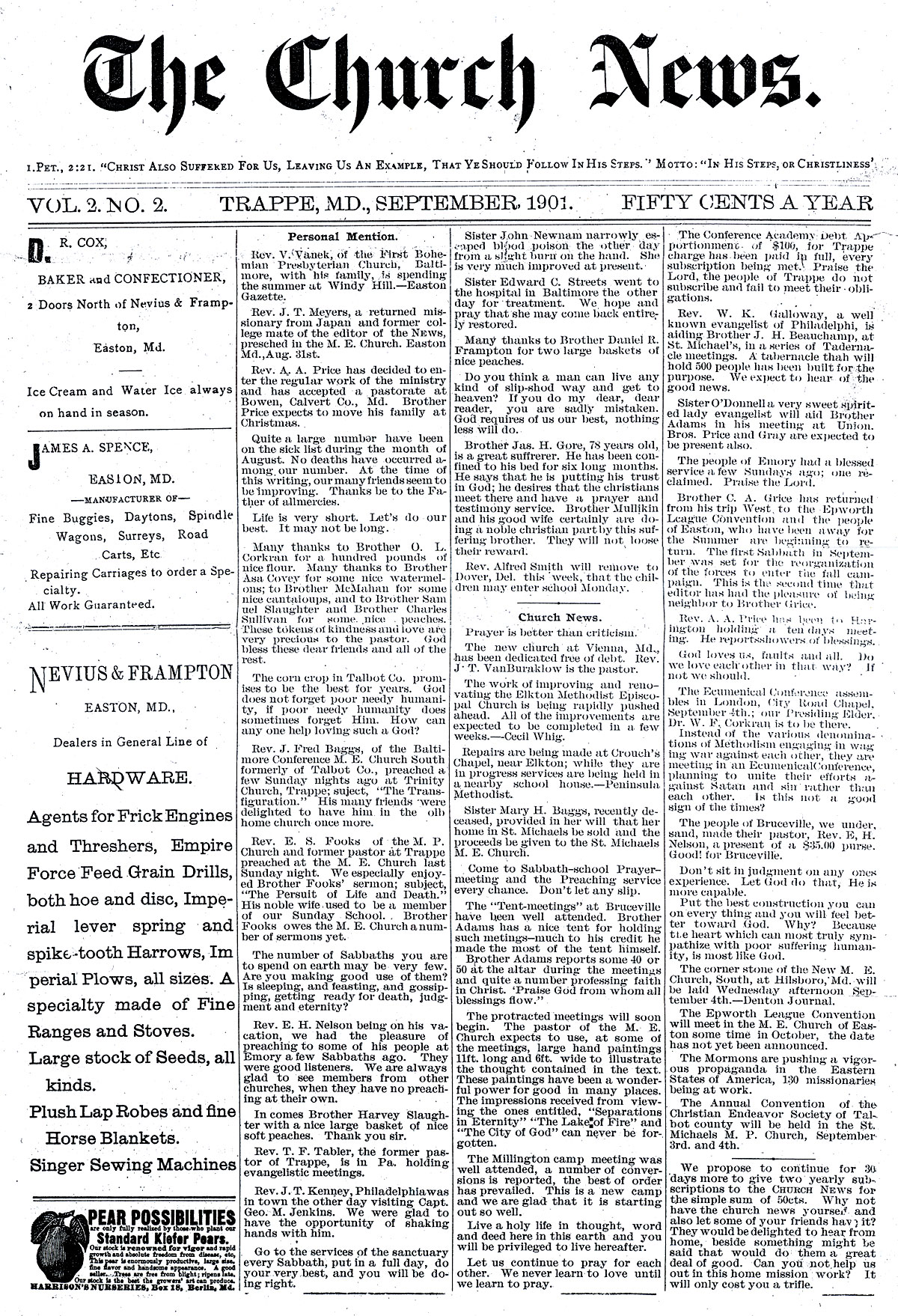 The Church News 1901 pg.1