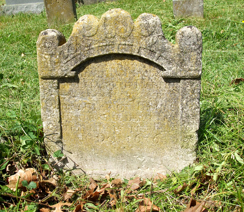 The gravestone of Elizabeth Martin, 1676