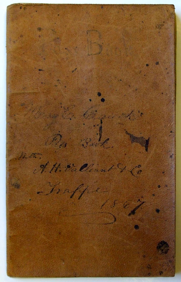 Mary E. Caulk's Pass Book with A.H. Valliant & Co., Trappe 1867
