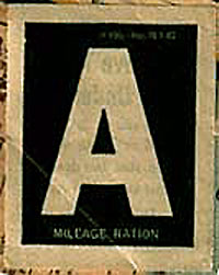 World War II gas ration sticker