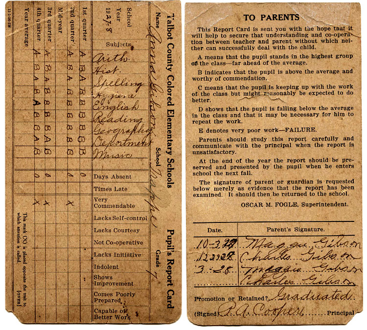 Trappe's African American School Report card