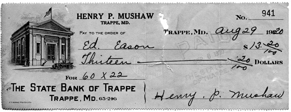 State Bank of Trappe check